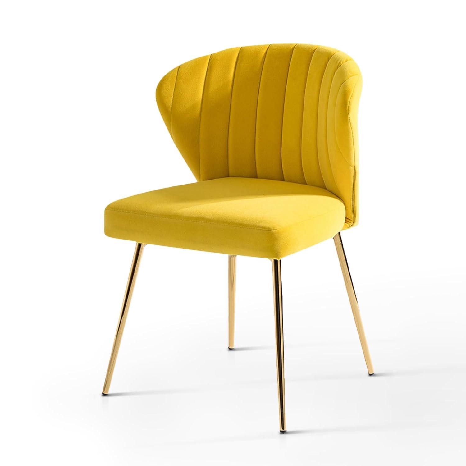 Velvet Accent Chair Upholstered Armless Side Chair Gold Leg Home Living Room Adult Fushia