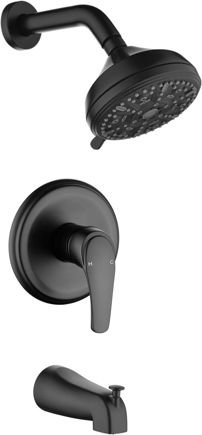 Matte Black Stainless Steel Multi-Head Wall-Mounted Shower System