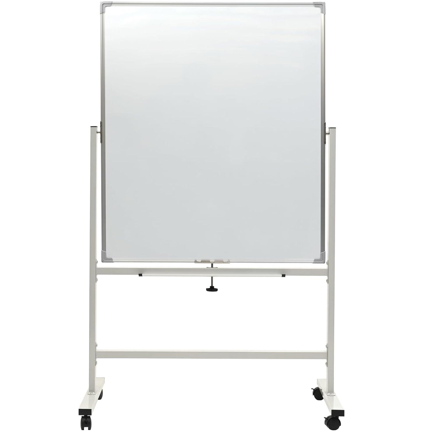 Reversable Whiteboard on Wheels - 36"x 42" (White Frame)