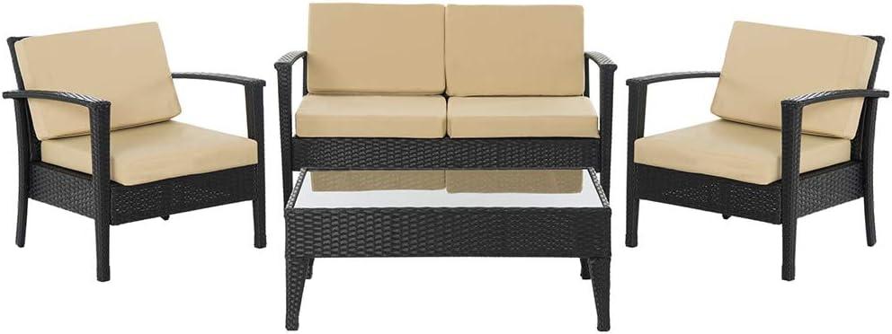 Piscataway Set - Indoor/Outdoor - FOX6006 - Black/Grey - Safavieh