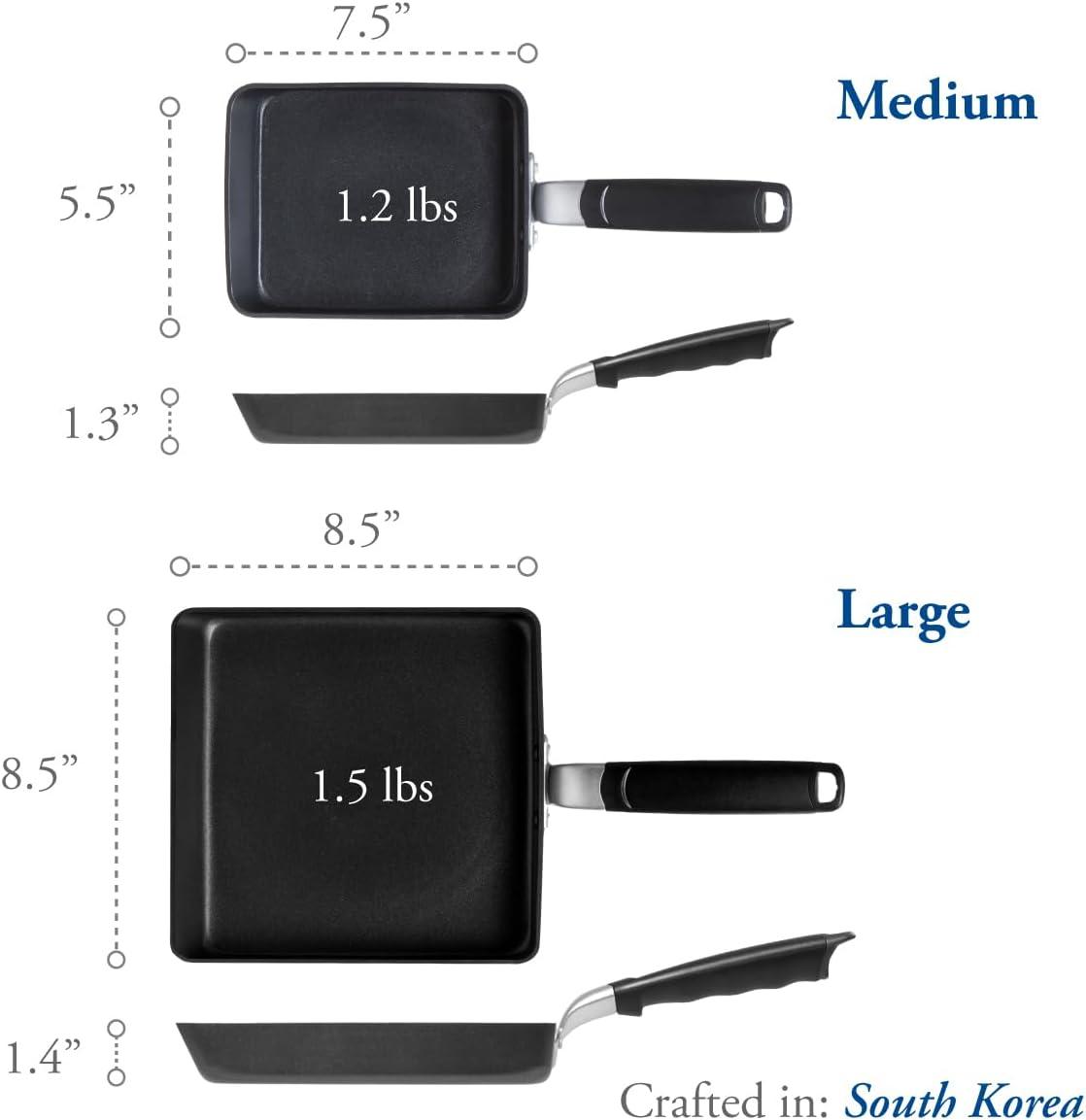 Medium Black Nonstick Aluminum Japanese Omelette Pan