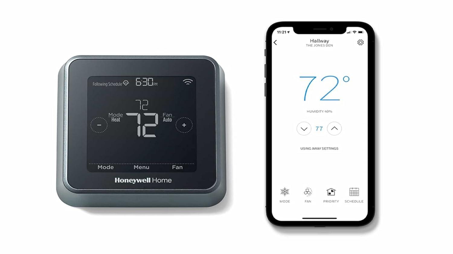 Honeywell Home T5 Smart Touchscreen Thermostat Black - Sleek Design and User-Friendly-