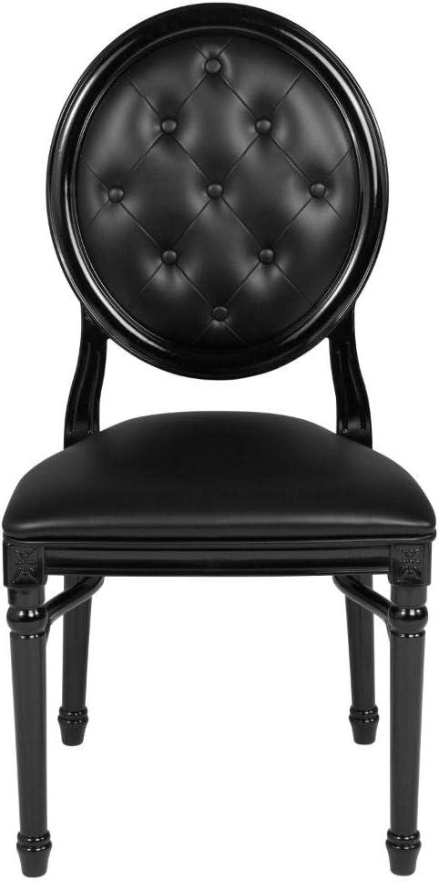 Flash Furniture 2 Pack HERCULES Series 900 lb. Capacity King Louis Chair with Tufted Back, Black Vinyl Seat and Black Frame