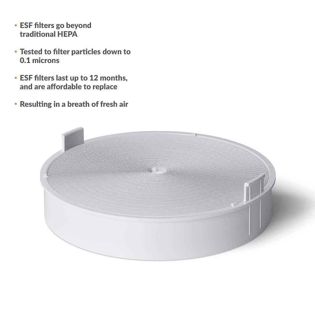 AVARI 500 Green-ESF Patented Electrostatic Air Purifier for Allergies, Smoke, Pollen, Pet Dander, Ultra-fine Dust, Dust Mites, VOCs, Viruses, and Bacteria.