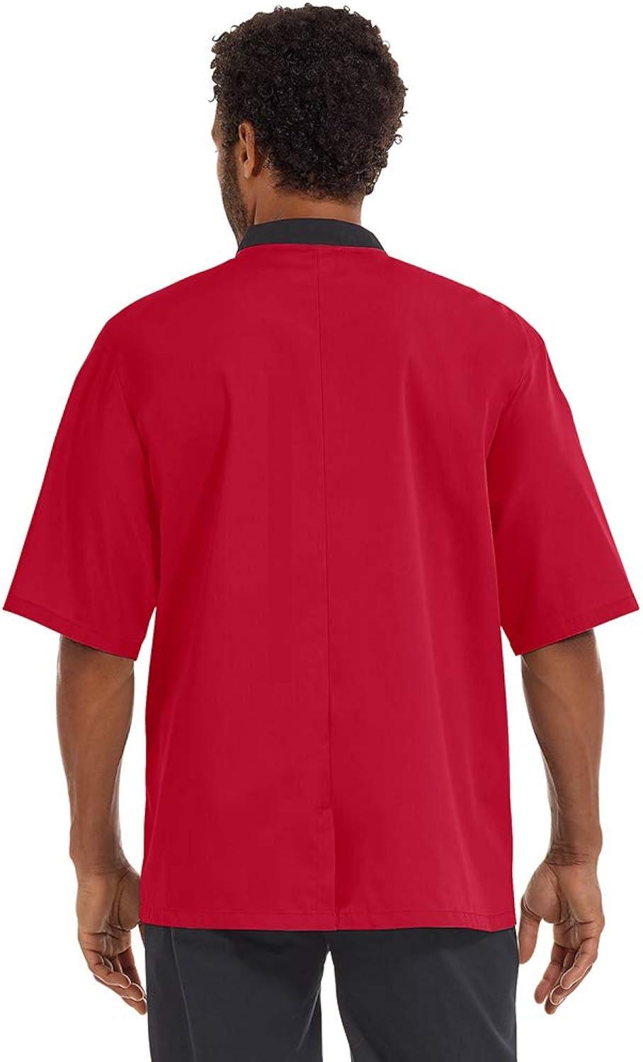 Men's Red Short Sleeve Double Breasted Chef Coat