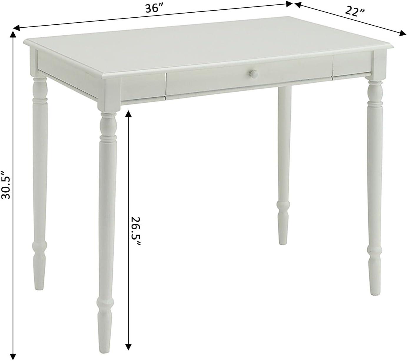 Convenience Concepts French Country 30.50 inches Tall 1 Drawer Desk, White, All Ages