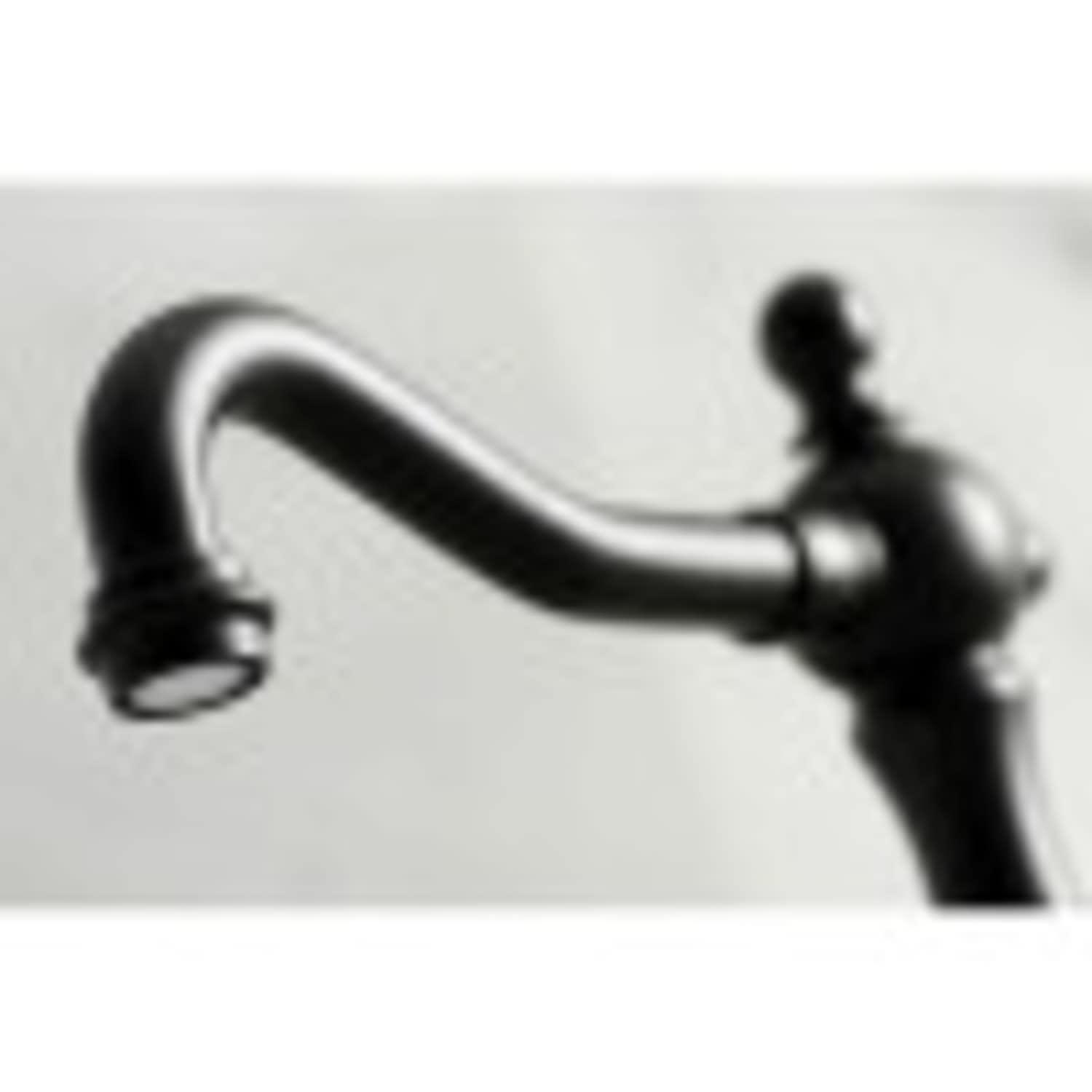 Kingston Brass Heritage Two-Handle 3-Hole Deck Mount Widespread Bathroom Faucet with Brass Pop-Up Drain