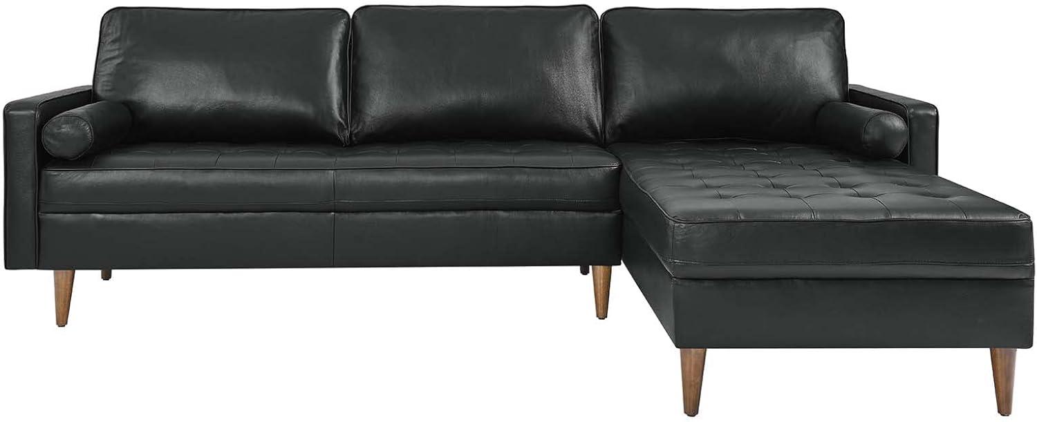 Valour 98" Leather Sectional Sofa Black