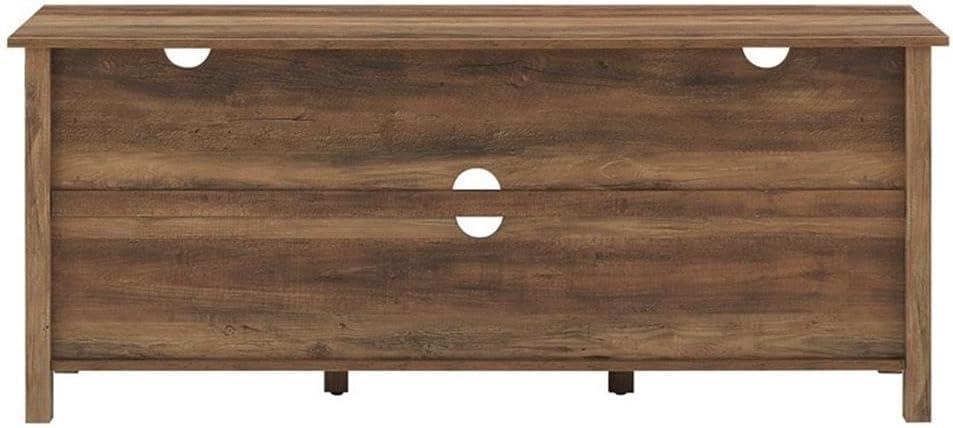 Rustic Oak Mission-Style Slat-Side TV Stand for 65 Inch TVs