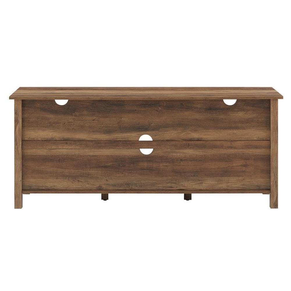 Rustic Oak Mission-Style Slat-Side TV Stand for 65 Inch TVs