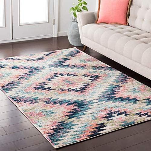 Anika Blue Medallion 9' x 12' Easy-Care Handmade Rug