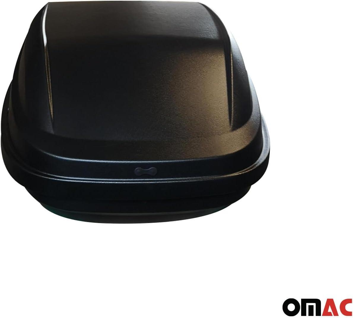 OMAC Rooftop Cargo Carrier Hard Shell, 8 Cubic Feet Cargo Box for Roof Rack, Dual-Side Opening, Waterproof Roof Box, Car Roof Carrier Hard Shell, Matt Black with Security Keys