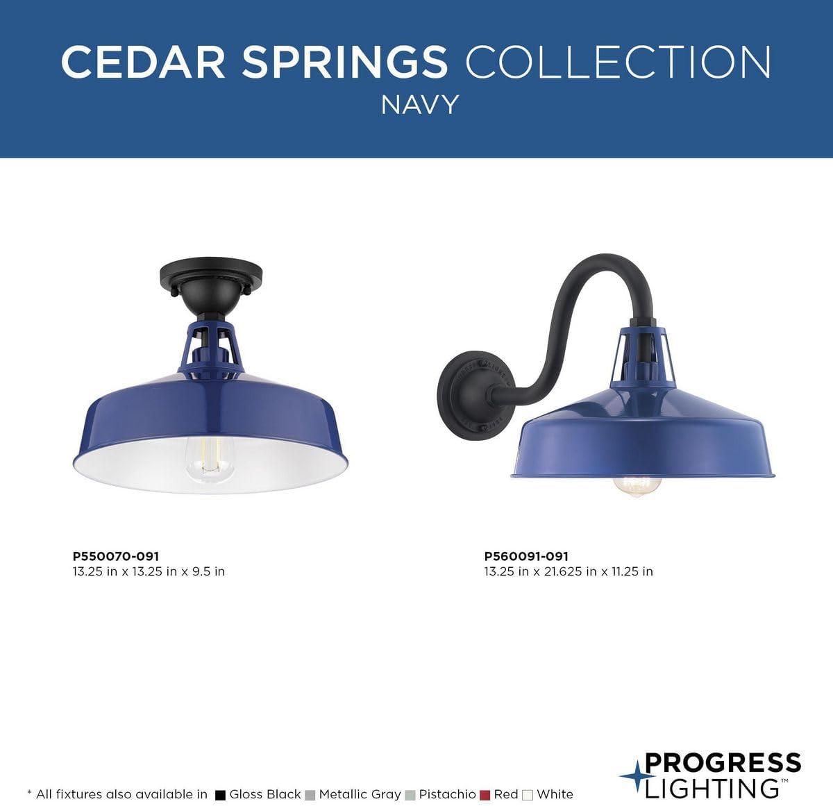 Progress Lighting - One Light Semi Flush Mount - Outdoor - Cedar Springs -