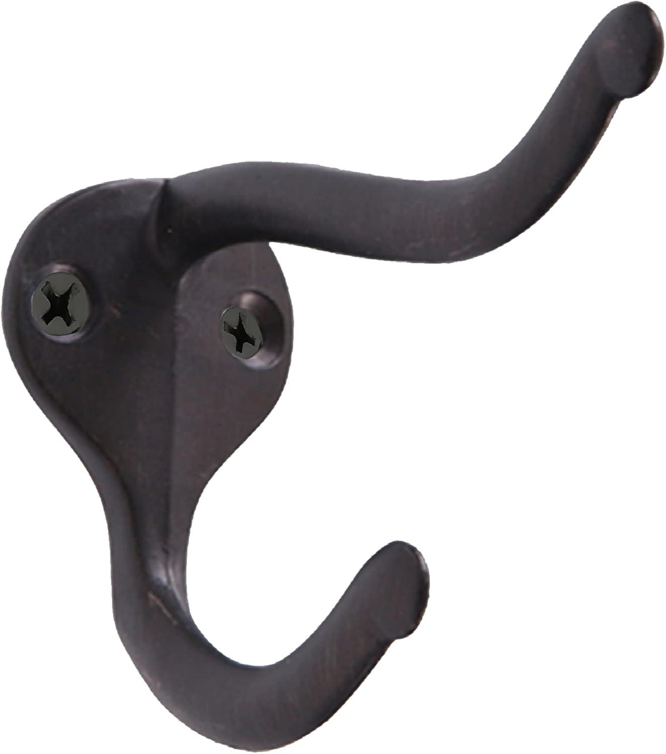 Coat Hooks for Wall Hanging Heavy Duty Wall Mounted Oil Rubbed Bronze Black, 5 Pack