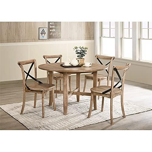 Rustic Round Reclaimed Wood Farmhouse Dining Table