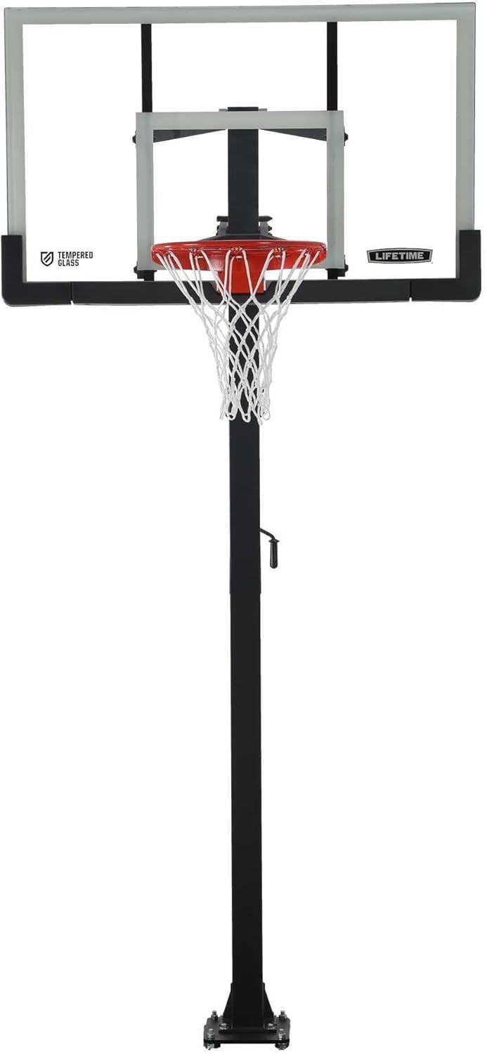 Lifetime New Adjustable Bolt Down Basketball Hoop (60-inch Tempered Glass), 90569