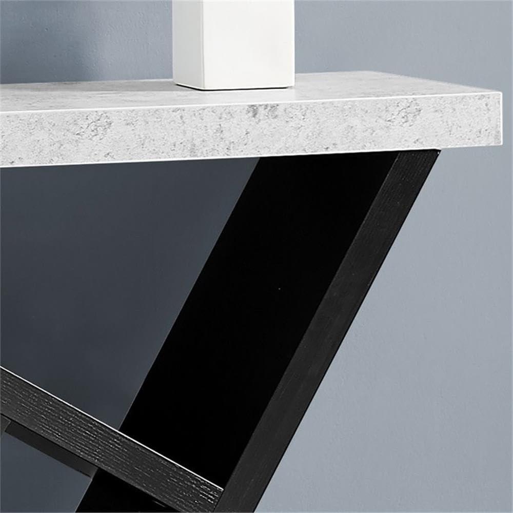 Monarch Specialties Accent Table Console Entryway Narrow Sofa Living Room Bedroom Laminate Grey Black Contemporary Modern