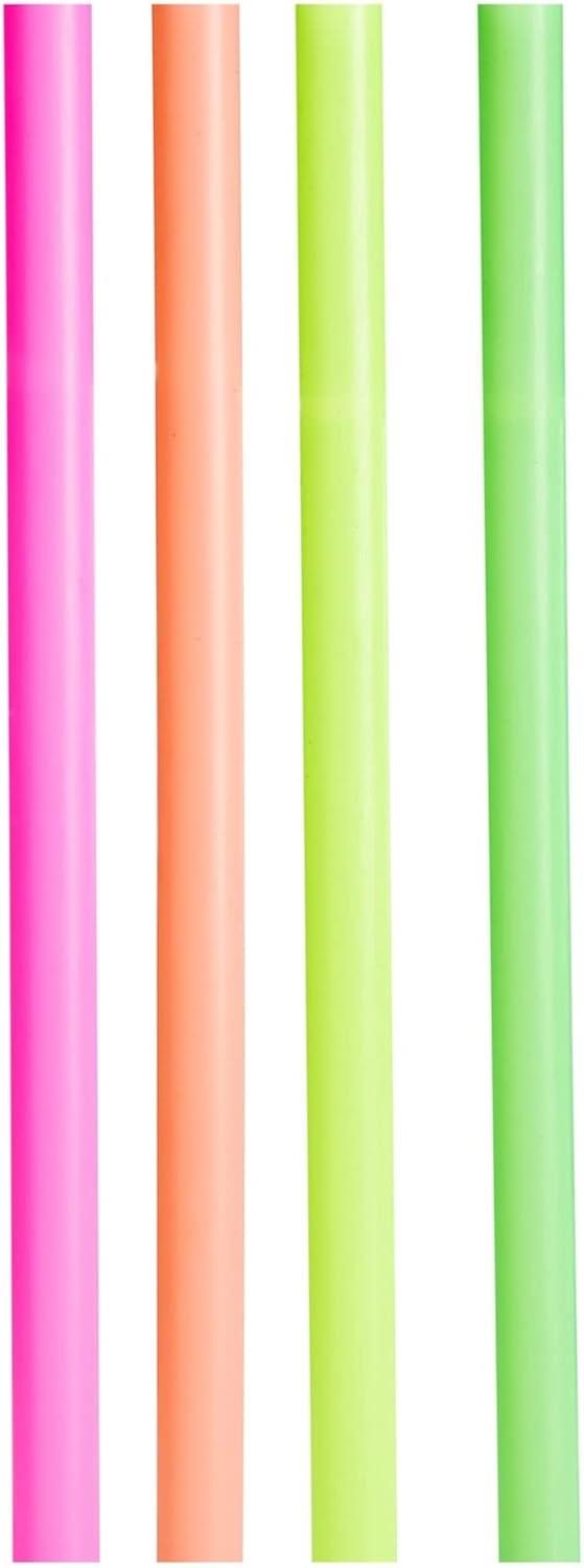 Juvale 100 Pack Jumbo Straws Individually Wrapped for Milkshakes, Smoothies, 4 Colors, 10 x 0.5 in