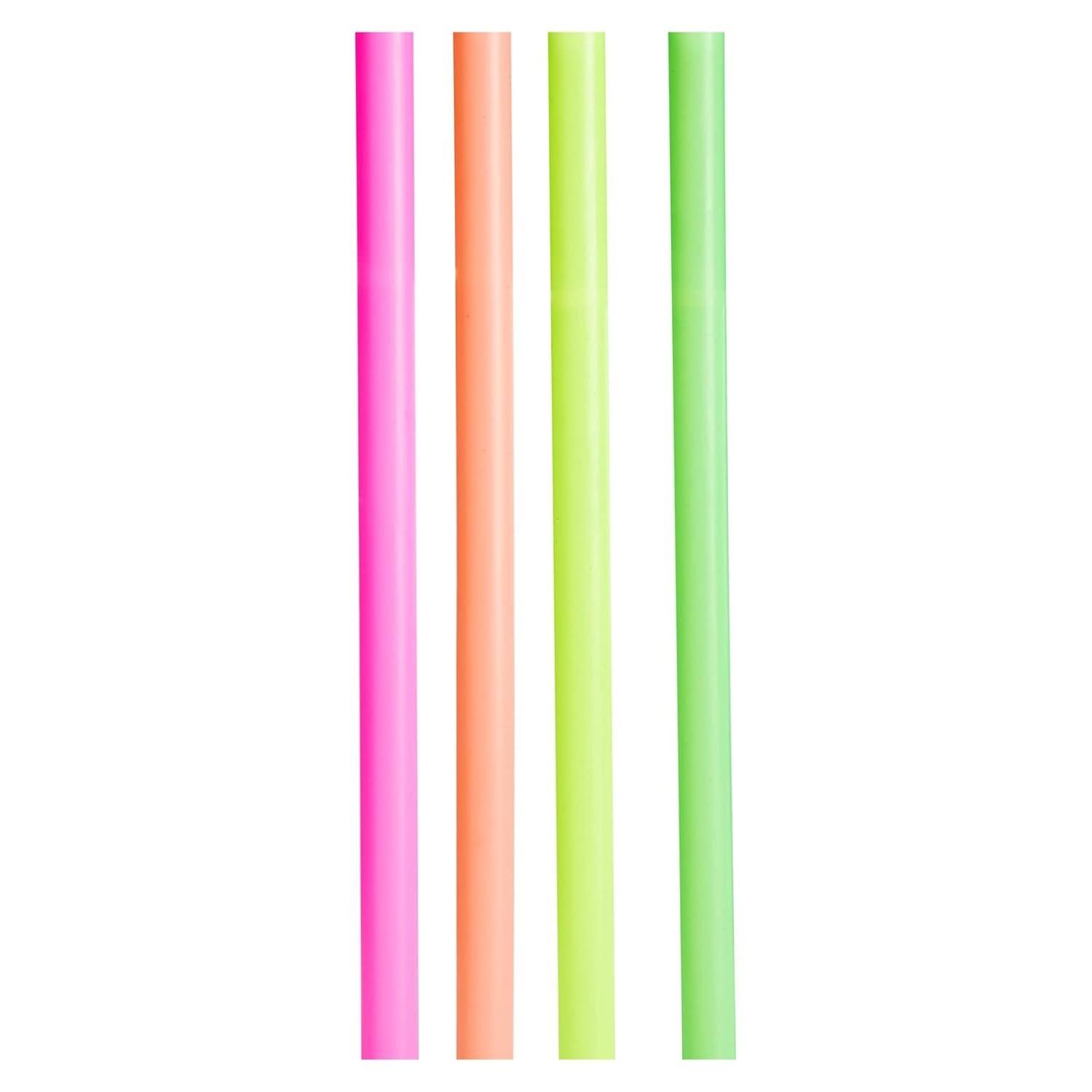 Juvale 100 Pack Jumbo Straws Individually Wrapped for Milkshakes, Smoothies, 4 Colors, 10 x 0.5 in