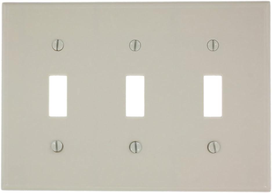 Light Almond 3-Gang Toggle Plastic Wall Plate