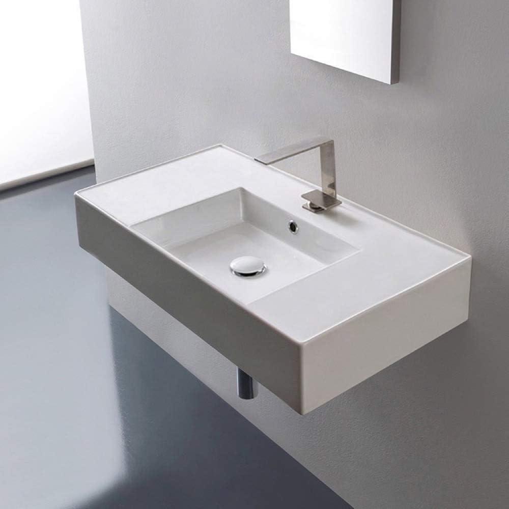 Scarabeo By Nameeks 17.4'' Glossy White Ceramic Rectangular Bathroom Sink with Overflow