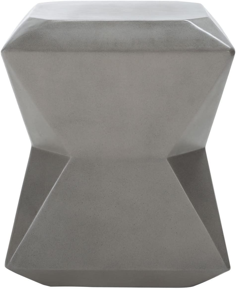 Conan Dark Grey Concrete Geometric Outdoor Accent Stool