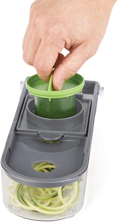 Prepworks Veggie Chopper Dicer and Spiralizer: Manual Food Chopper with Container, 3 Blades, Dishwasher-Safe