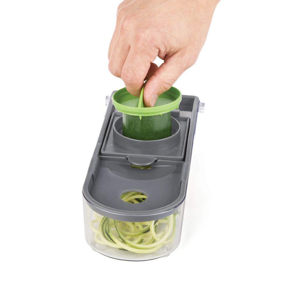 Prepworks Veggie Chopper Dicer and Spiralizer: Manual Food Chopper with Container, 3 Blades, Dishwasher-Safe