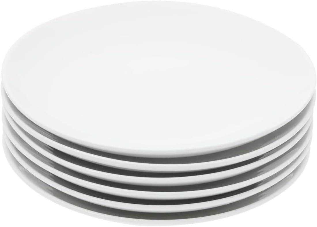 Miicol Ceramic Appetizer Plates Set of 6, White Dessert Plates 8 Inch, Small Dinner Plates, Modern Round Salad Plates, Porcelain Serving Dishes for Snack, Bread, Fruit, Microwave & Dishwasher Safe