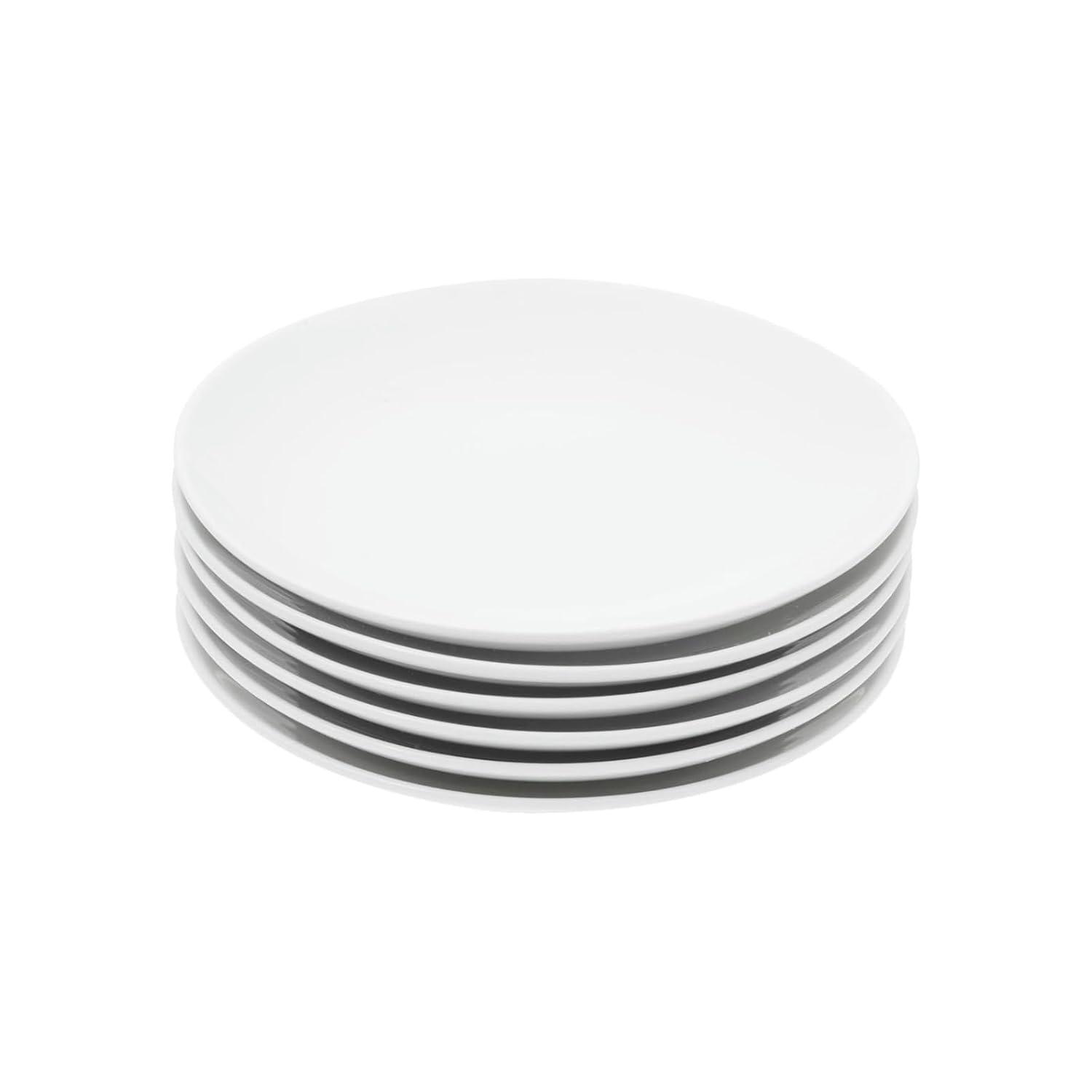 Miicol Ceramic Appetizer Plates Set of 6, White Dessert Plates 8 Inch, Small Dinner Plates, Modern Round Salad Plates, Porcelain Serving Dishes for Snack, Bread, Fruit, Microwave & Dishwasher Safe