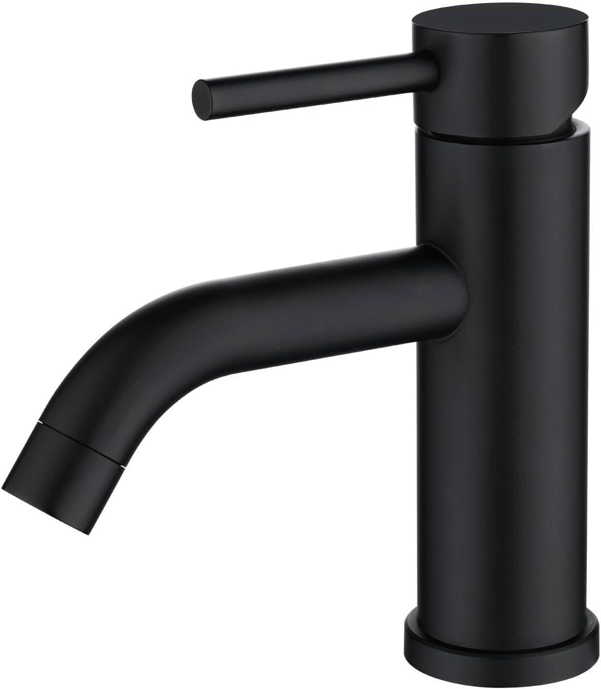 Matte Black Modern Single Handle Bathroom Faucet