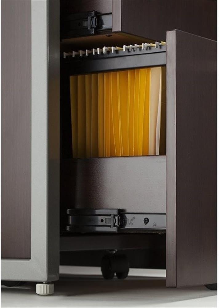Bush Business Furniture Easy Office L-Shaped 2 Person Benching Workstation with Cable Management
