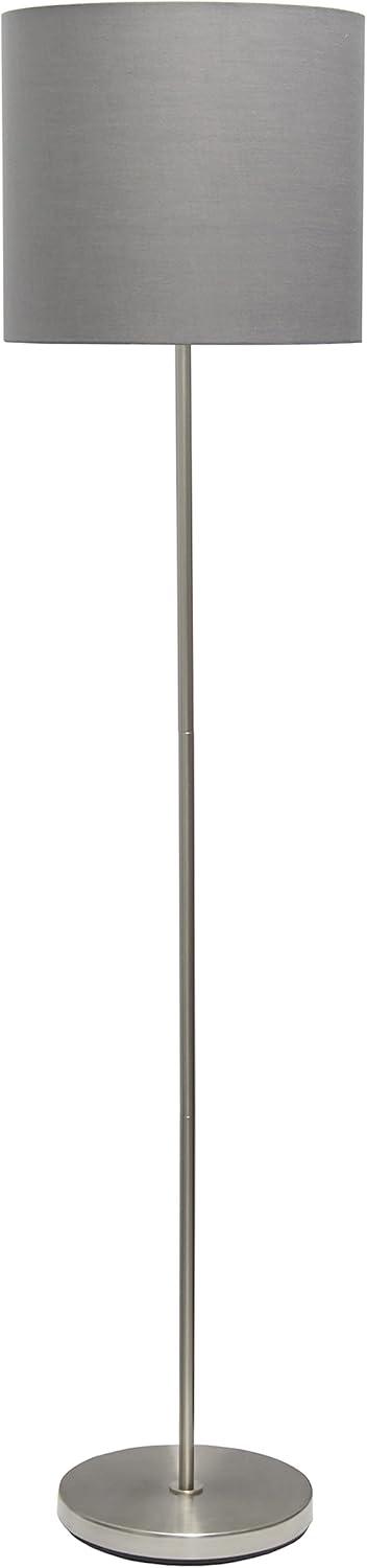 57" Gray Brushed Nickel Drum Shade Floor Lamp