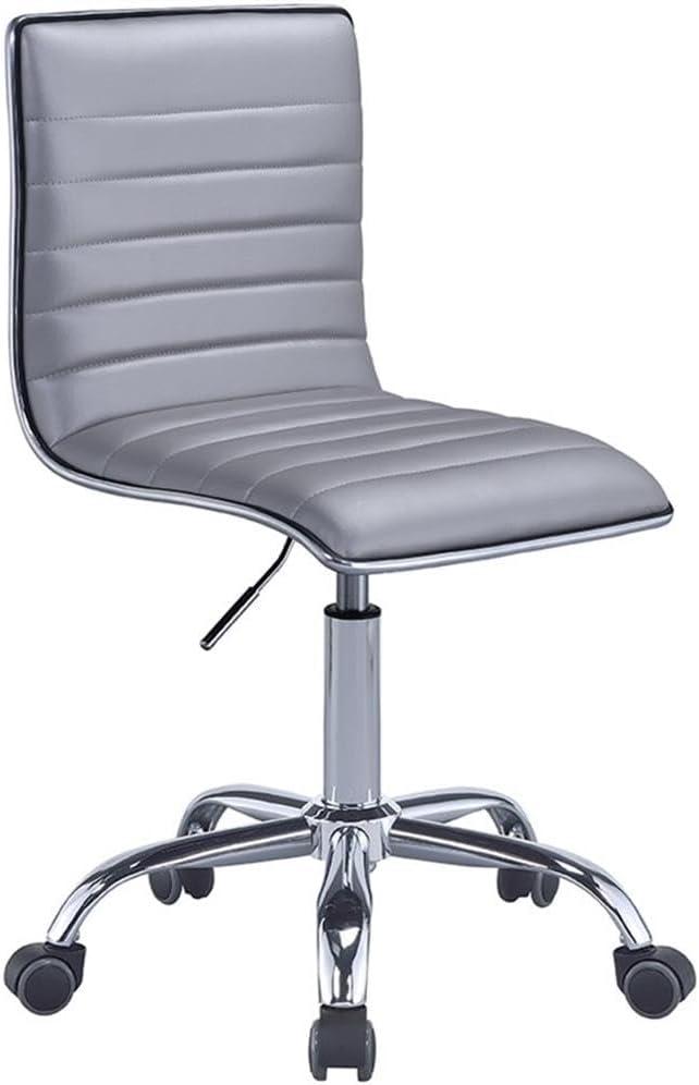 Alessio Armless Silver PU Leather Adjustable Task Chair