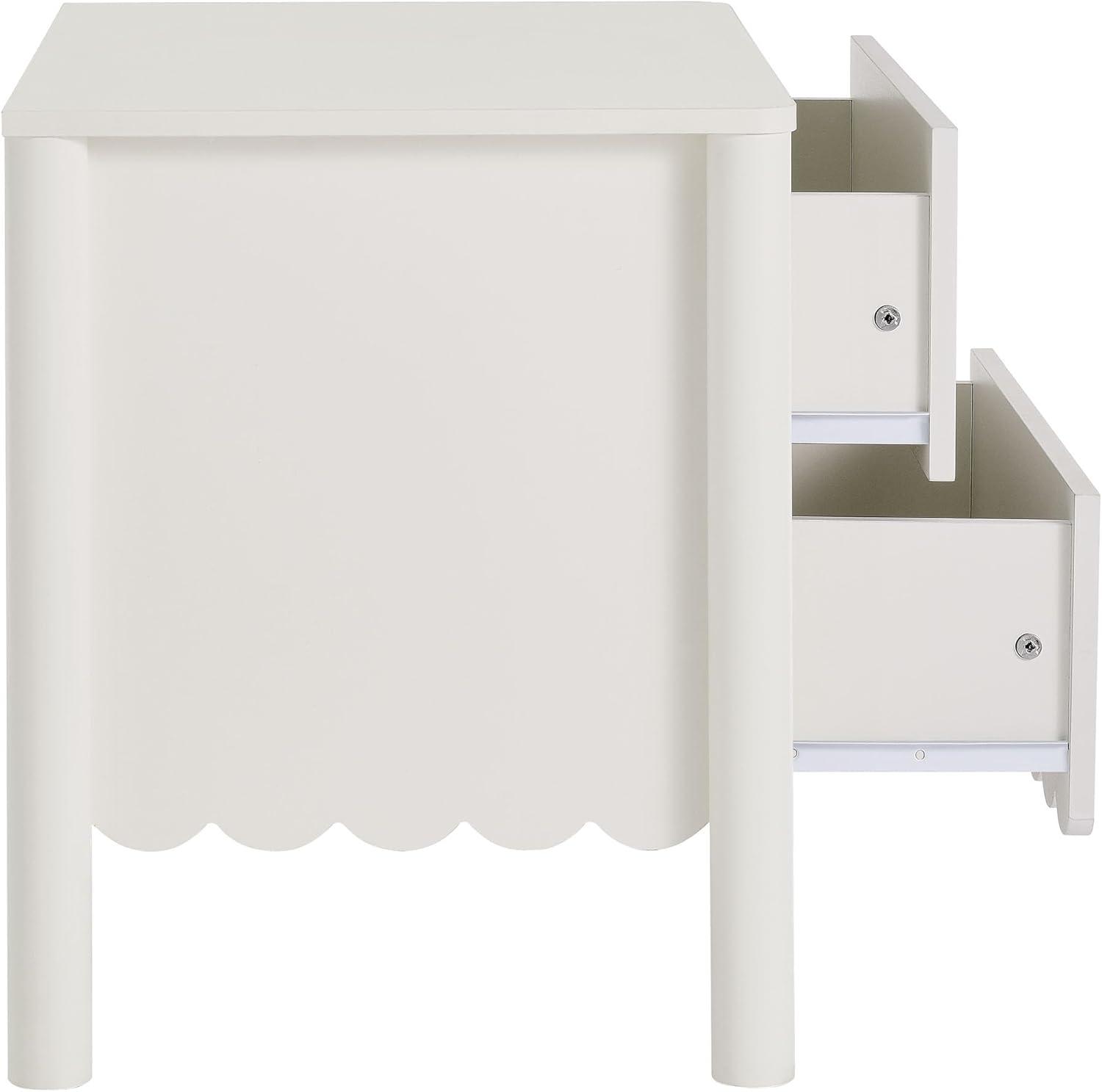 Modway Emmeline Scalloped 2-Drawer Nightstand