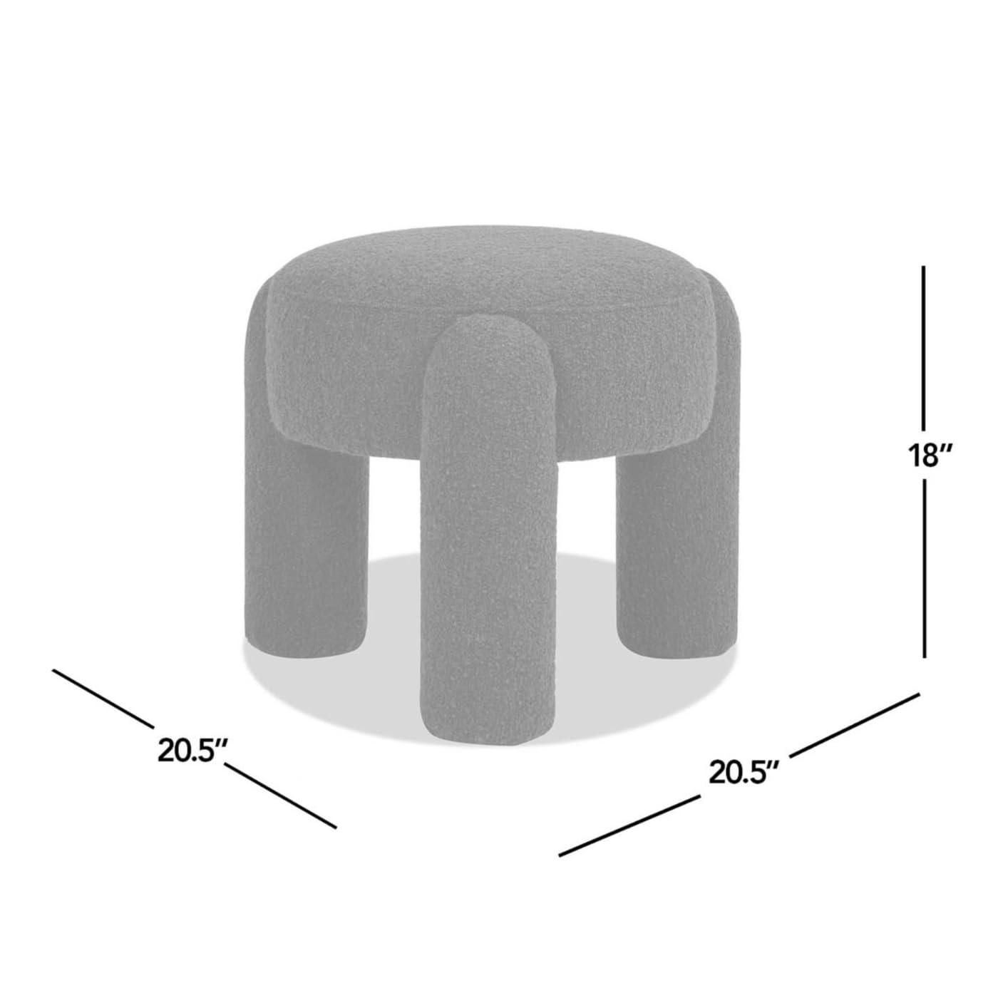 Jennifer Taylor Home Hugo 20.5" Round Fully Upholstered Ottoman, Moss Green Boucle