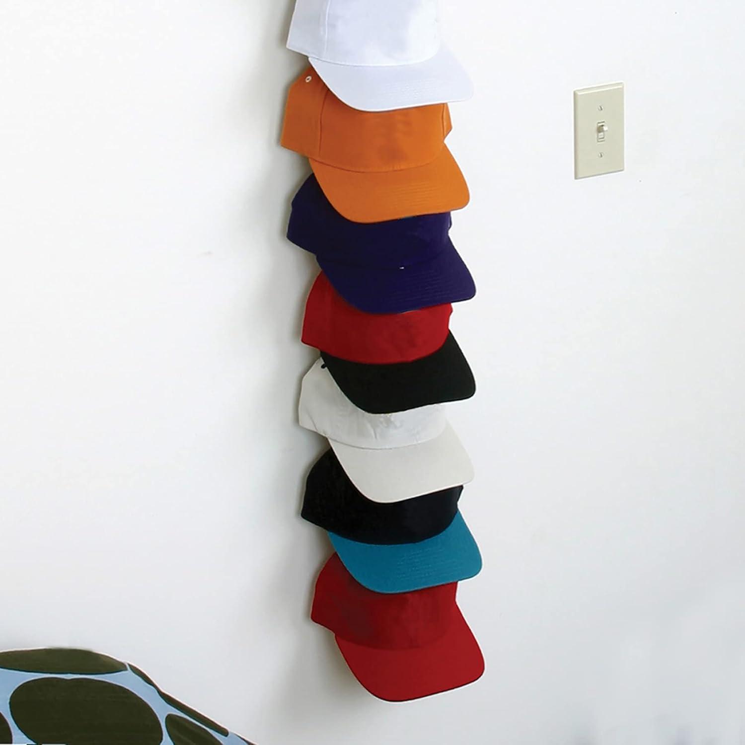 Perfect Curve Cap Rack36 System – Hat Rack for Baseball Caps | Over Door Organizer | Baseball Cap Organizer | Hat Hangers for closet | Hat Organizer for Wall | 12 clips hold up to 36 caps | Black