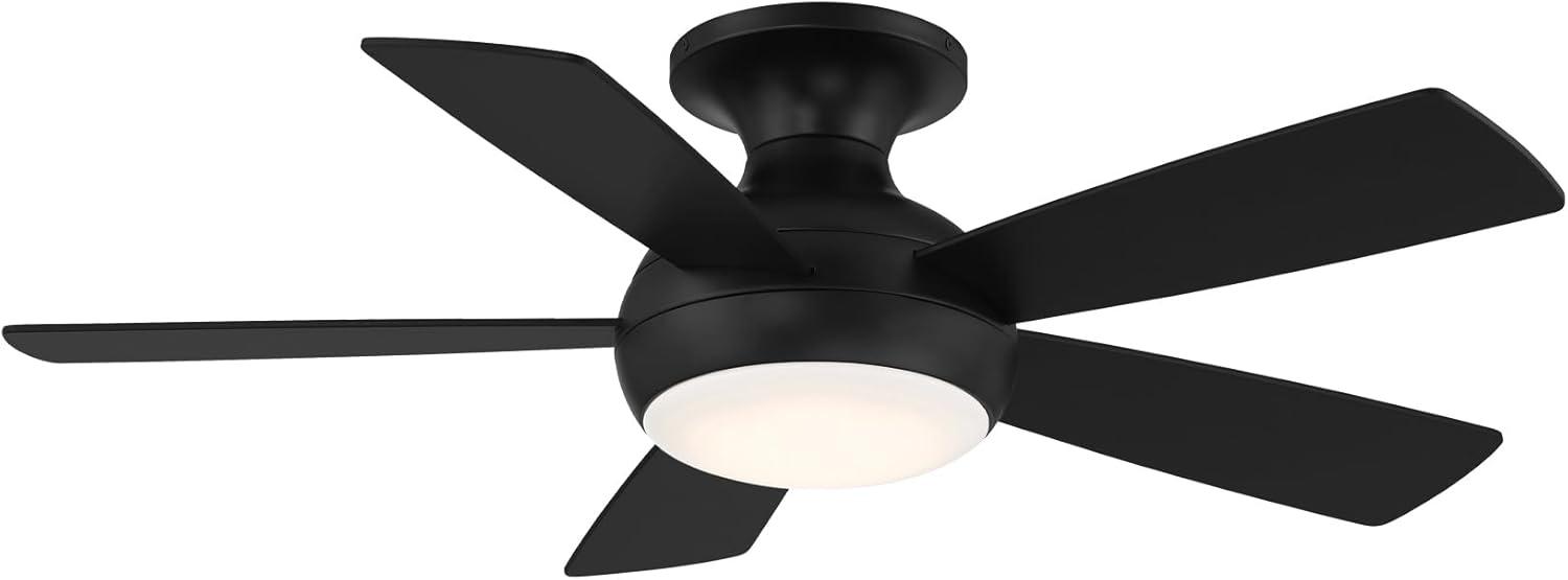 Odyssey 5- Blade Smart Flush Mount Ceiling Fan with Remote Control and LED Light Kit Included