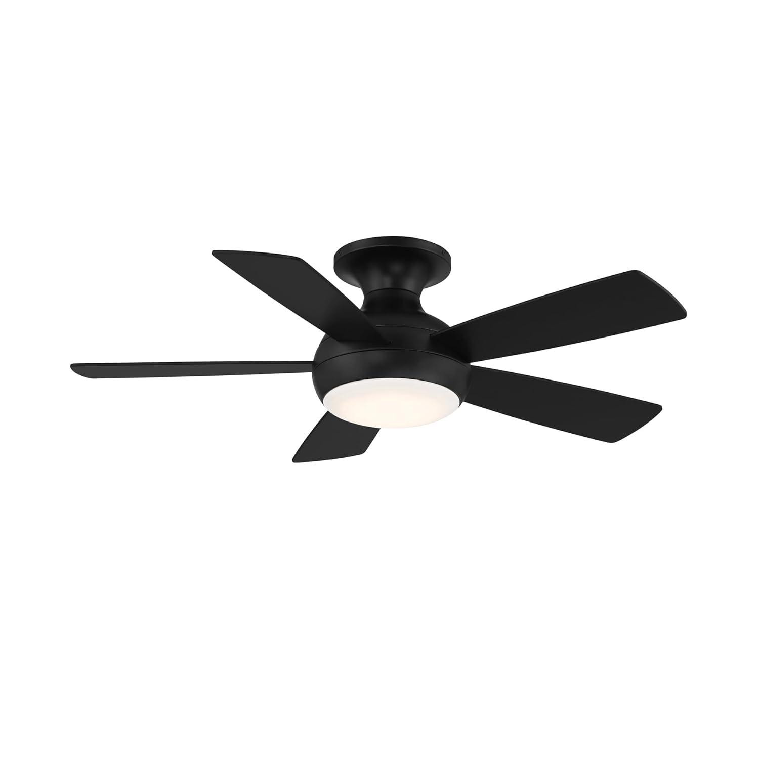 Odyssey 5- Blade Smart Flush Mount Ceiling Fan with Remote Control and LED Light Kit Included