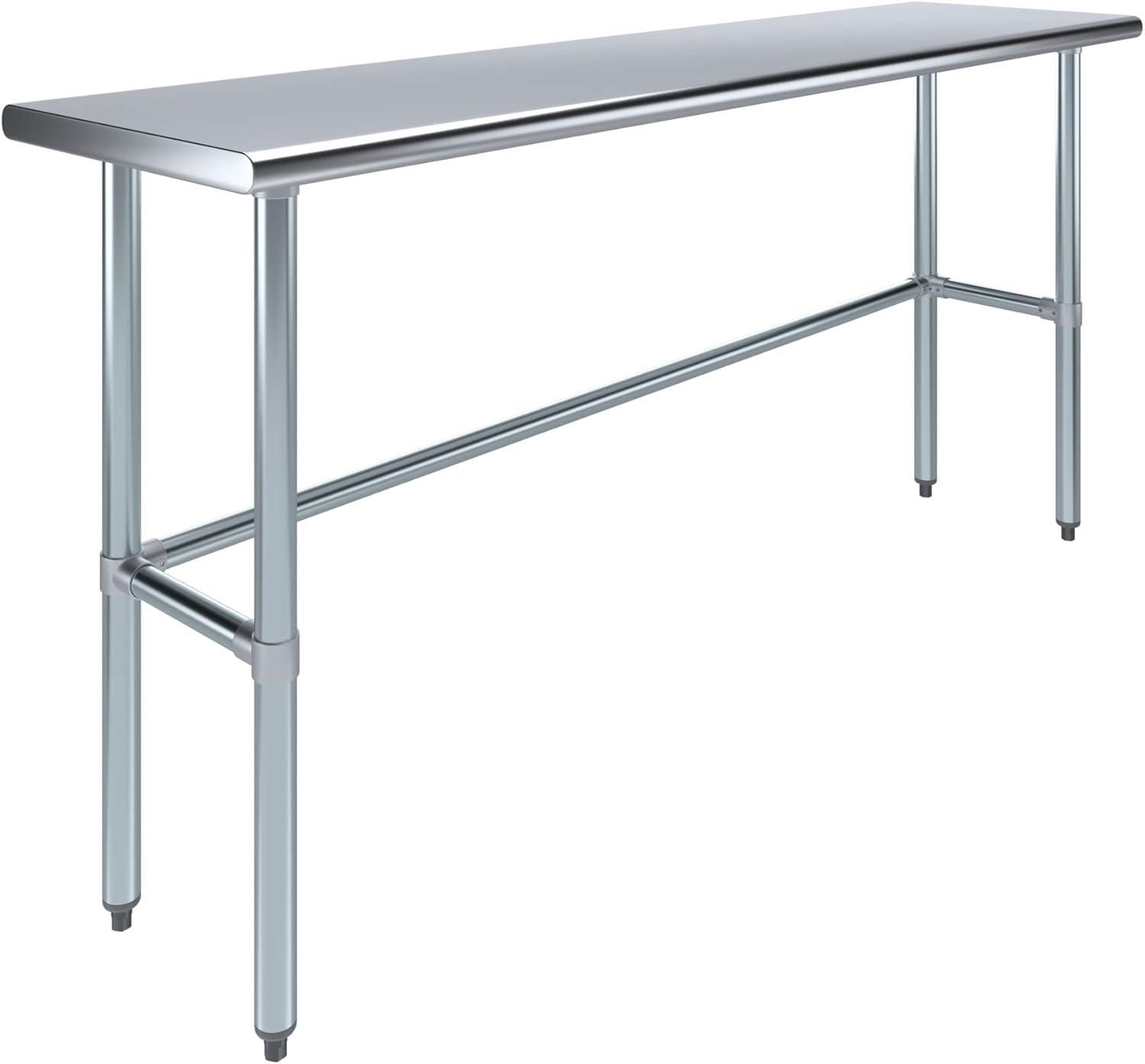 72" Long Stainless Steel Work Table with Galvanized Legs