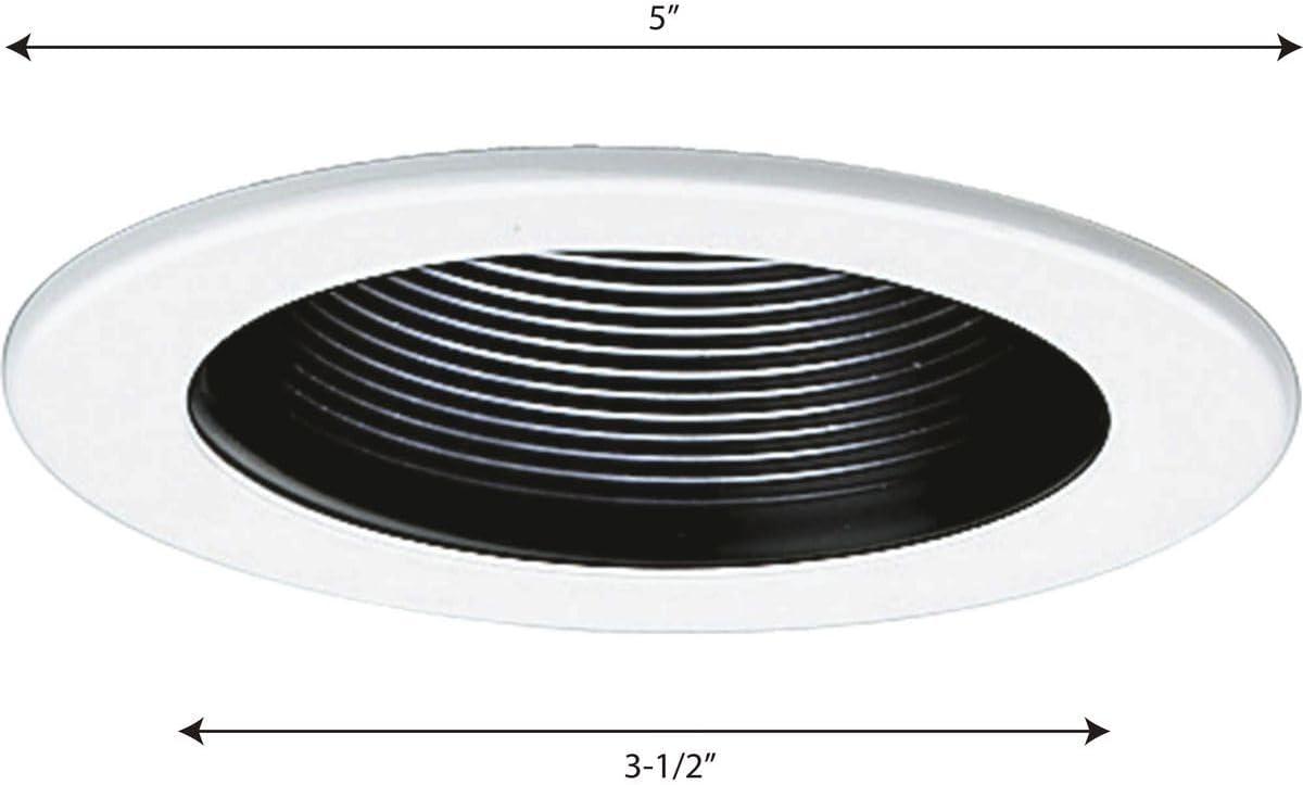 Black and White 5-Inch Indoor/Outdoor Step Baffle Recessed Trim