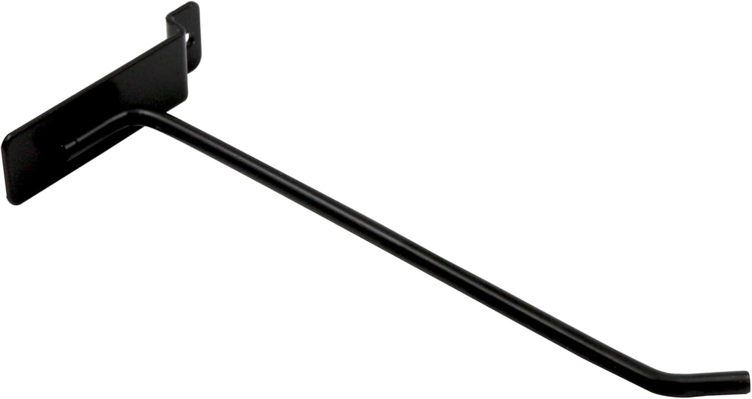 8 inch Black Peg Hook for Slatwall - Pack of 50