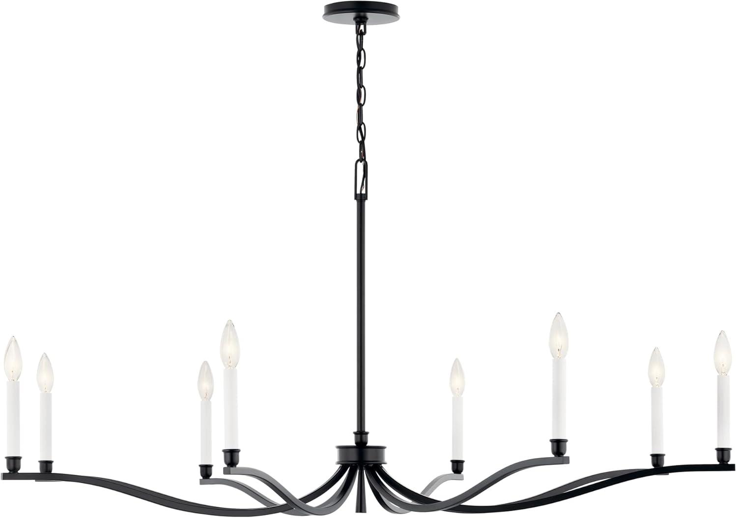 Kichler 52697 Malene 8 Light 52" Wide Taper Candle Style Chandelier - Black