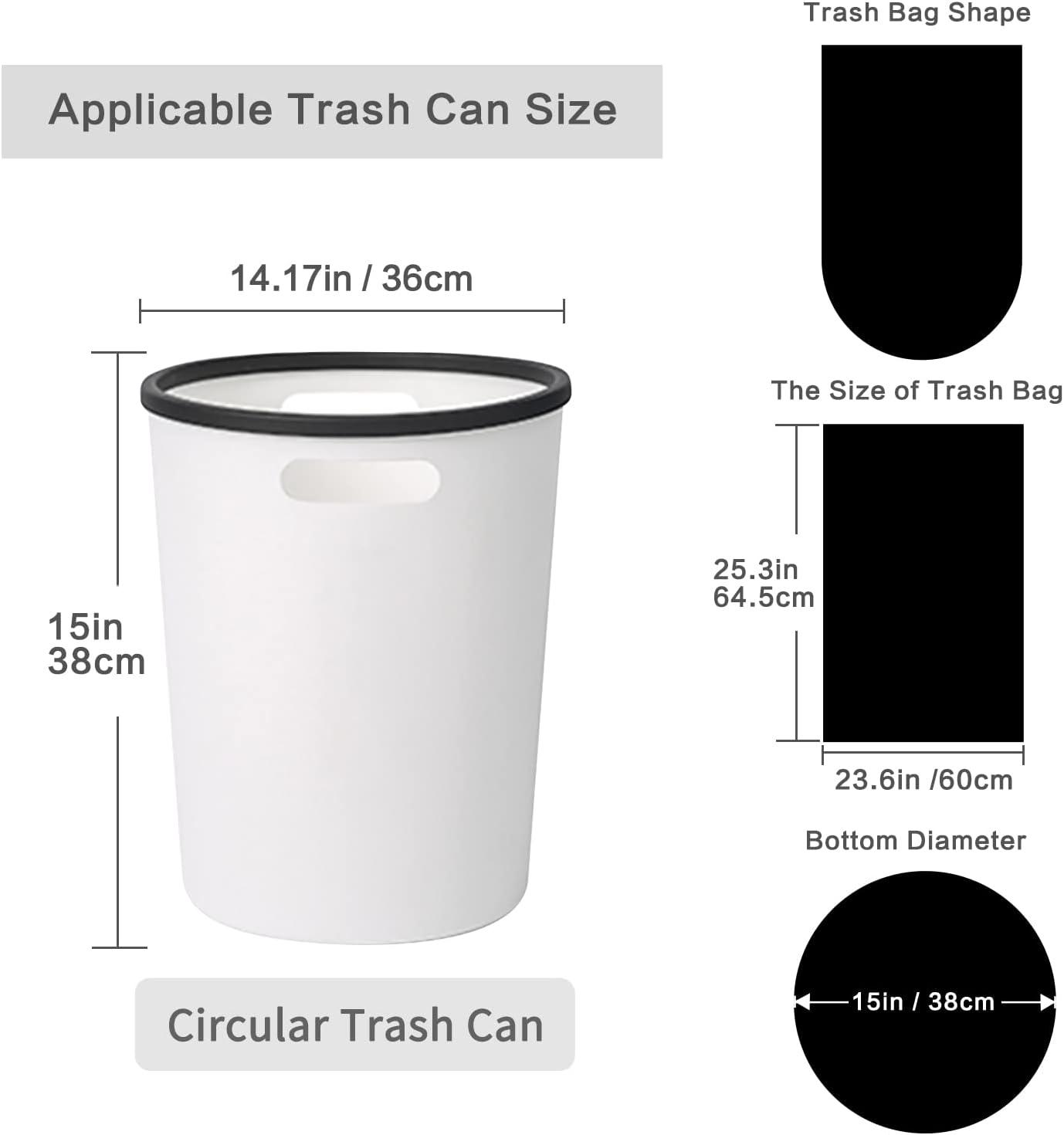 Toplive Trash Bag ,8 Gallon 60 Count Garbage Bag Biodegradable Compostable 1.5 Mil Thickness Trash Bags Wastebasket Bin Liners for Home Bathroom Bedroom Kitchen Office Trash Can(3 Rolls)