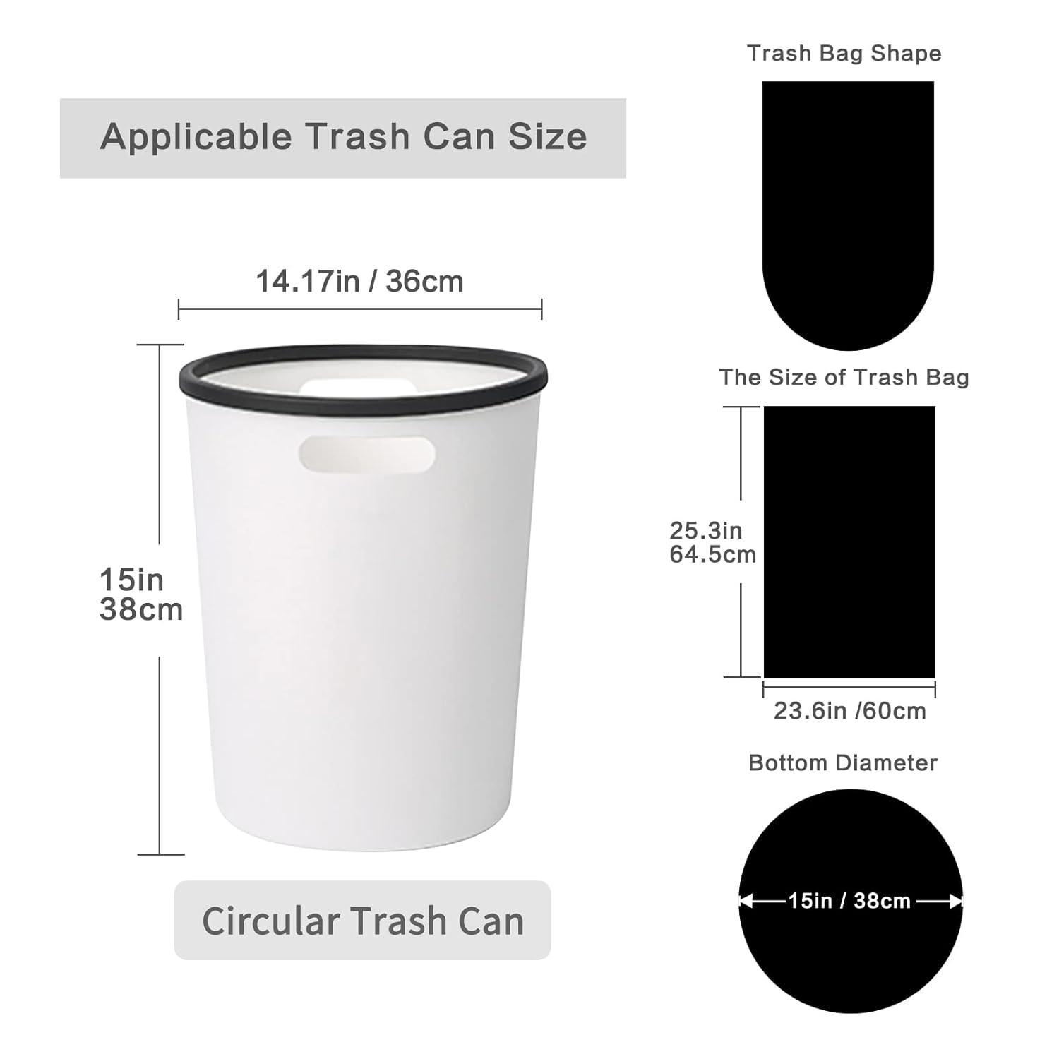 Toplive Trash Bag ,8 Gallon 60 Count Garbage Bag Biodegradable Compostable 1.5 Mil Thickness Trash Bags Wastebasket Bin Liners for Home Bathroom Bedroom Kitchen Office Trash Can(3 Rolls)