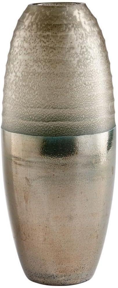 Bronze and Beige Textured Glass Table Vase