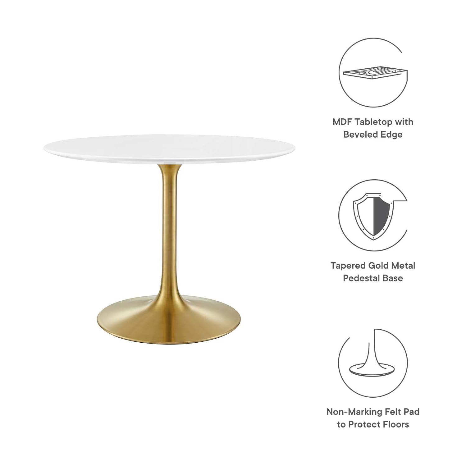 Modway Modway Lippa White Round Table  Dining Table
