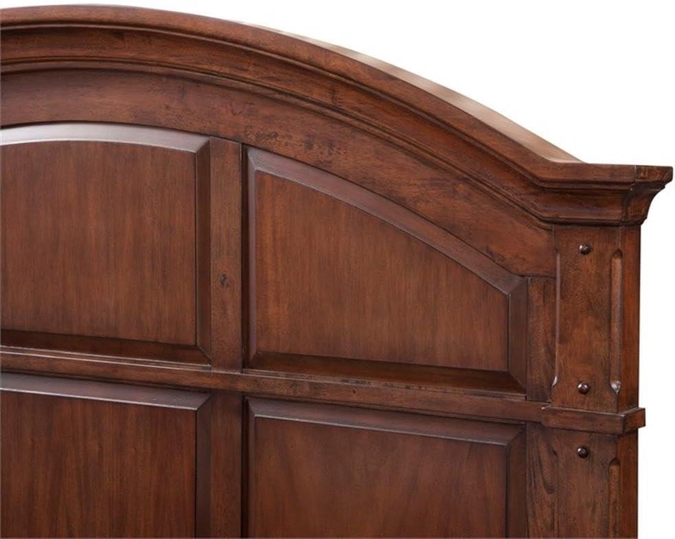 American Woodcrafters Sedona Cherry Finished Wood Arched King Panel Bed