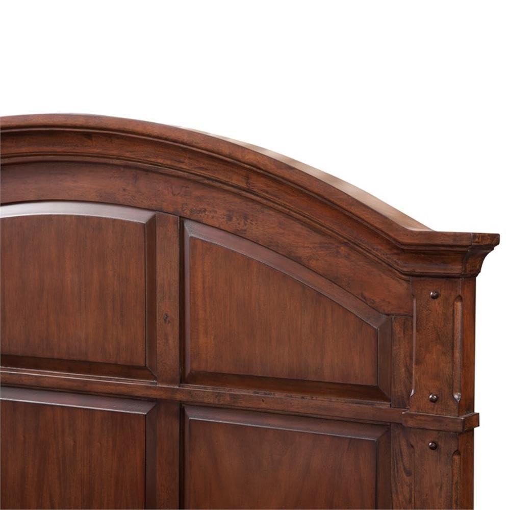 American Woodcrafters Sedona Cherry Finished Wood Arched King Panel Bed