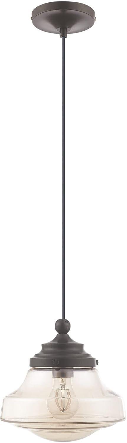 Livex Lighting Art Glass 1 - Light Pendant in  English Bronze